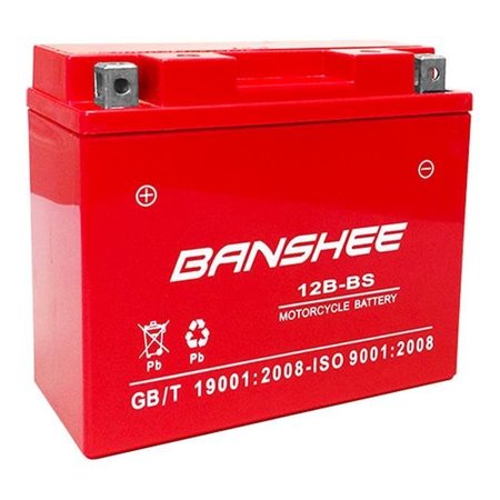 BANSHEE Banshee 12B-BS-Banshee-005 12V 10Ah YT12B-BS Replacement Battery for Yamaha 650 XVS650 VStar All 1998-11 12B-BS-Banshee-005